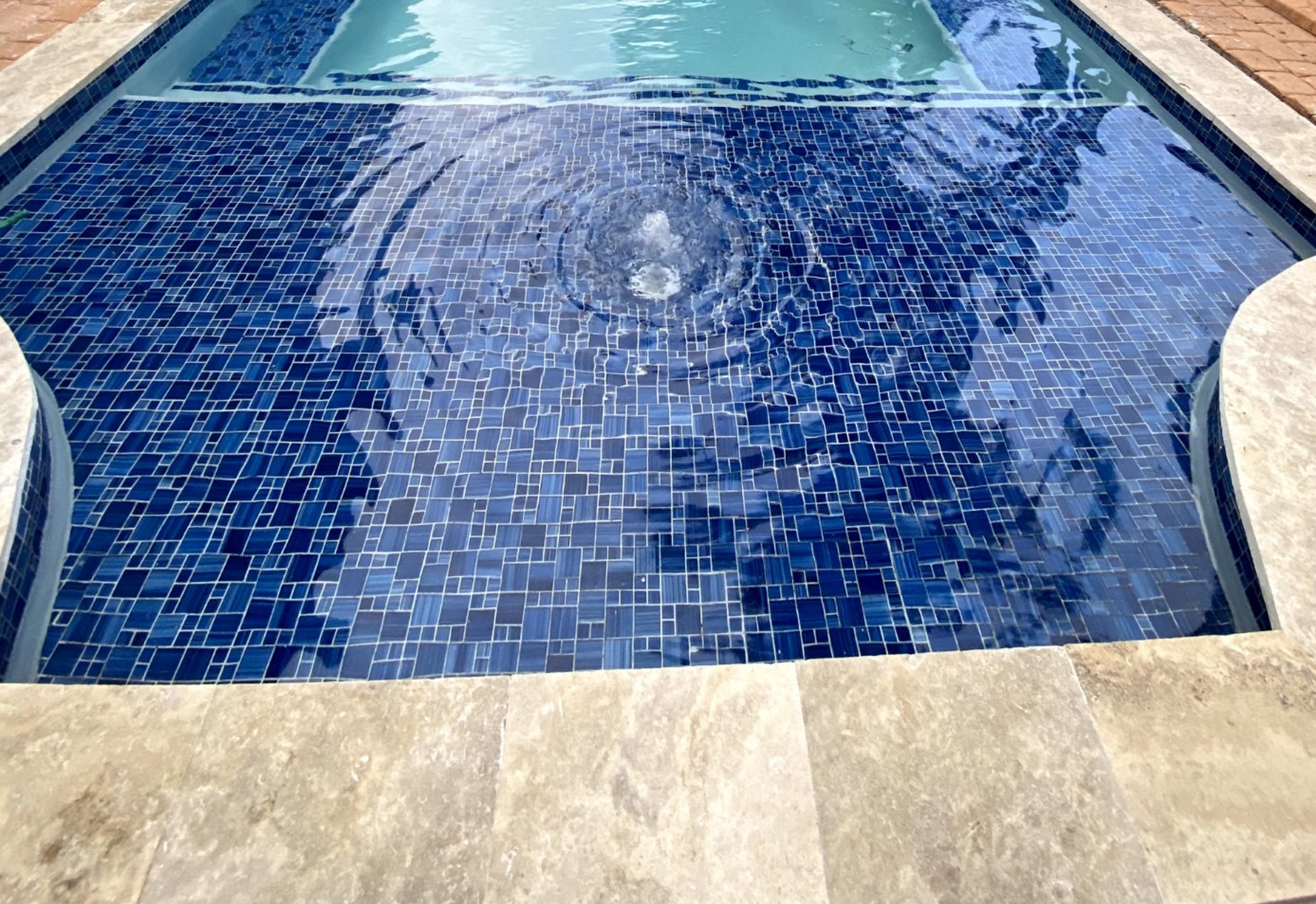 Ivory Pool Coping and Glass Mosaics